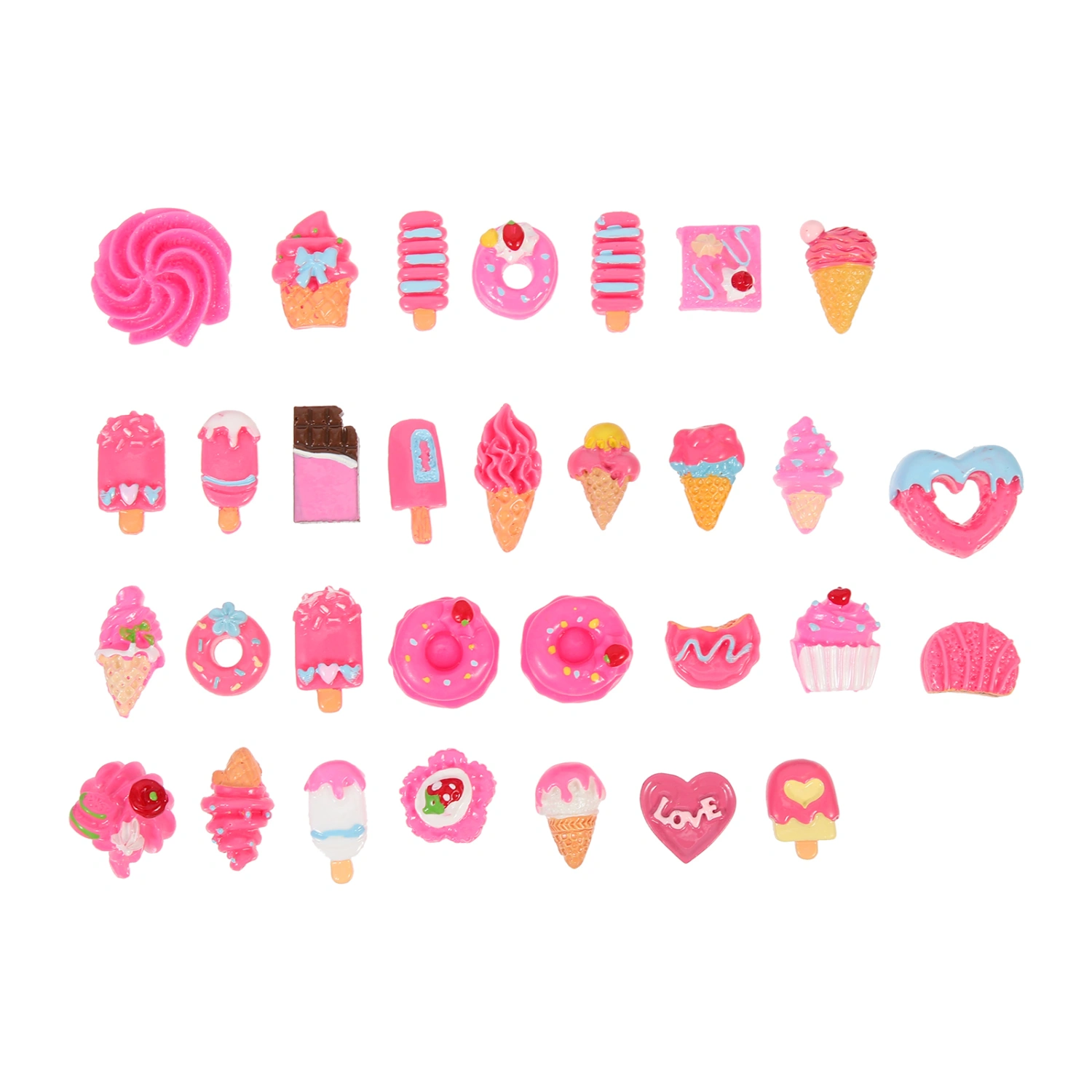30pcs Miniature Food Model Decor Phone Cover Ornament DIY Phone Case Decor