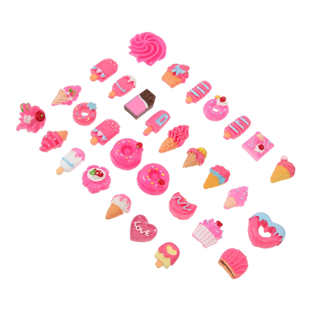 30pcs Miniature Food Model Decor Phone Cover Ornament DIY Phone Case Decor