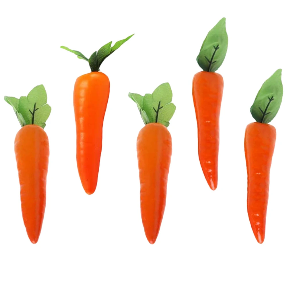 5pcs Artificial Carrot Decor Carrot Photo Props Funny Fake Carrot Adornment