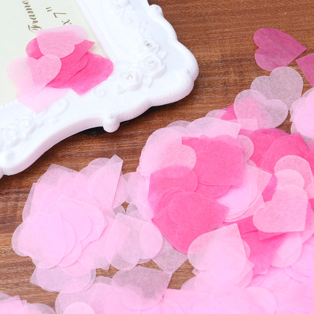 6000pcs 2.5cm Romantic Paper Love Heart Shaped Wedding Party Confetti Decoration Supplies 60g (Pink+Rose)