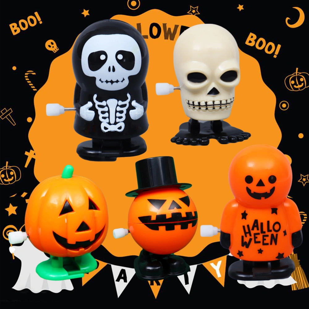 5pcs Pumpkin Ghost Skull Festival Funny Jumping Toys Halloween Jumping Toys Cartoon Gift Random Style