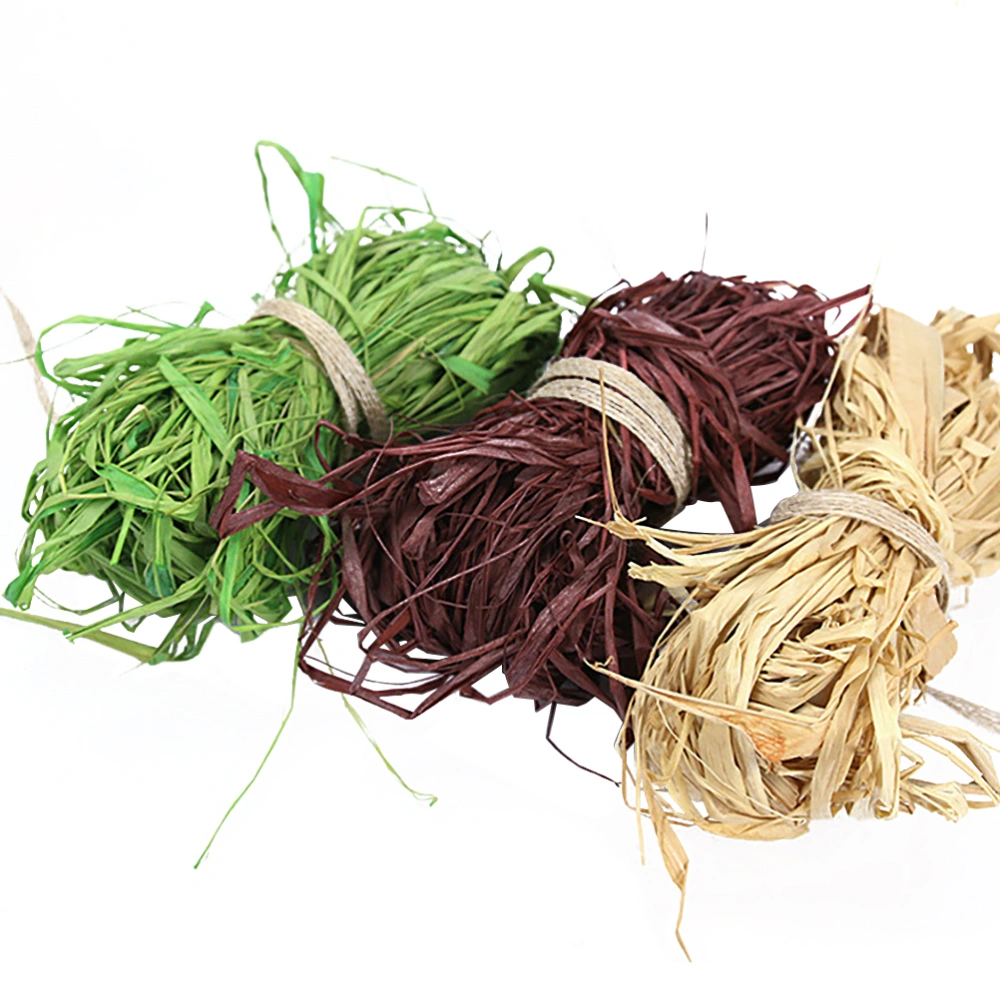 3pcs Natural Grass Filling Ropes Decoration Gift Packing Thread Filler Handmade Ornament Cords String Accessories (Wine Red, Green and Original Color)