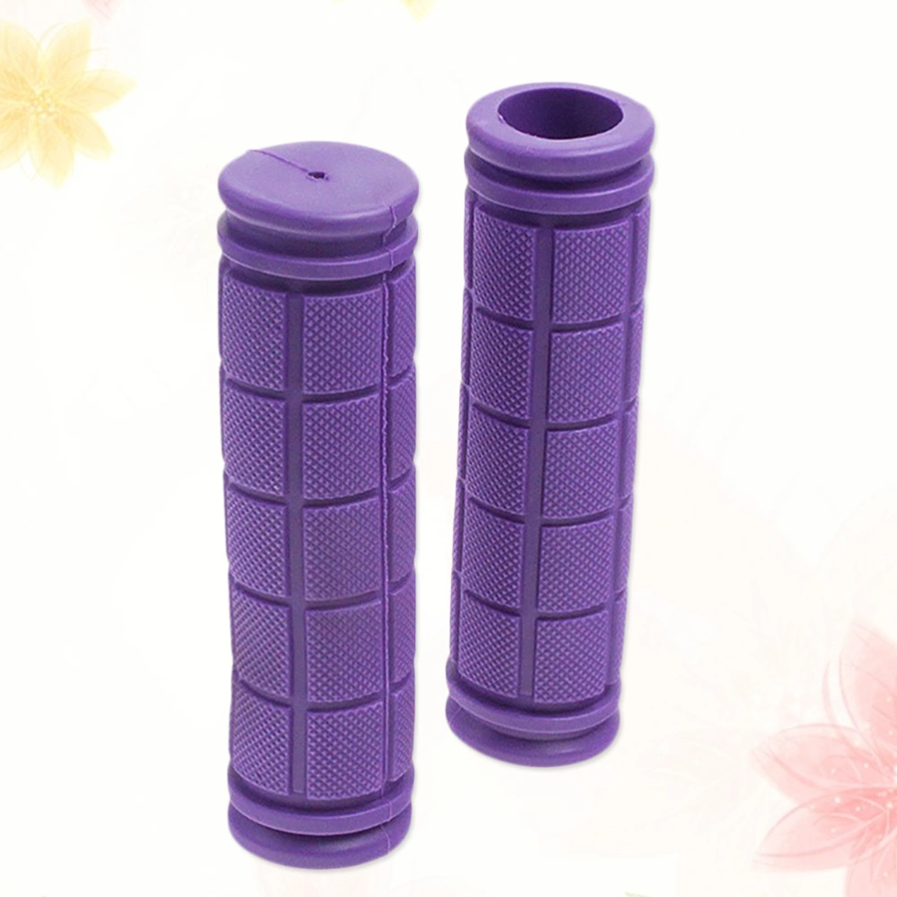 2pcs Handlebar Grips Mountain Bike Rubber Non-Slip Handlebar Grip (Purple)