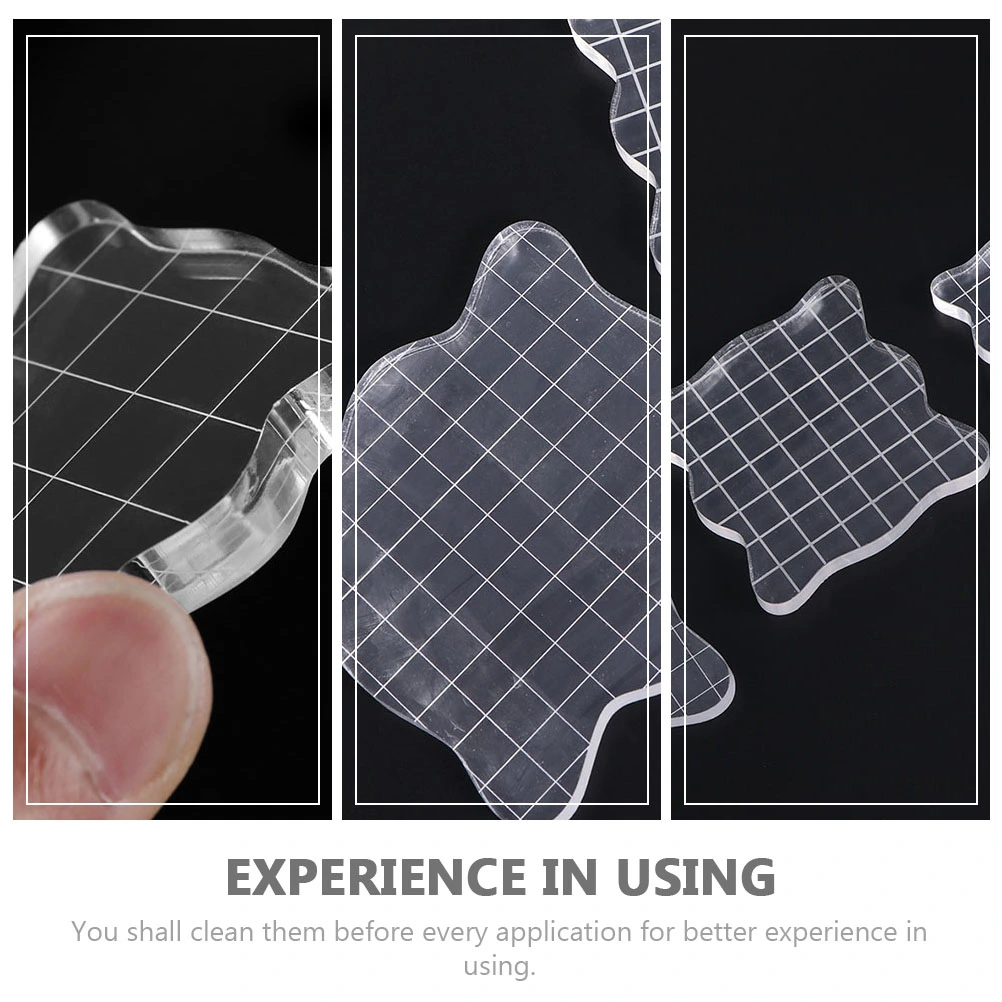 2Pcs Transparent Stamp Blocks Acrylic Stamping Blocks DIY Stamp Craft Tools