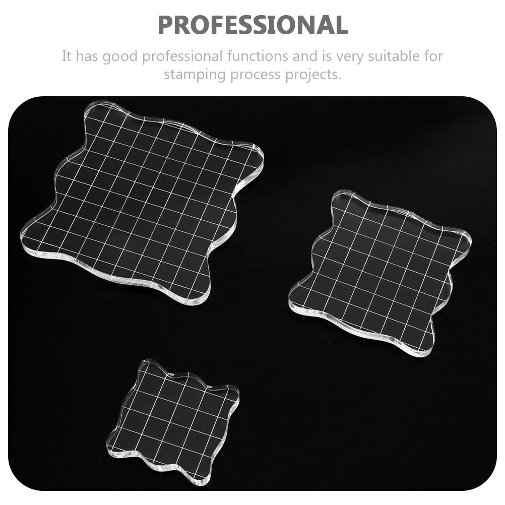 2Pcs Transparent Stamp Blocks Acrylic Stamping Blocks DIY Stamp Craft Tools