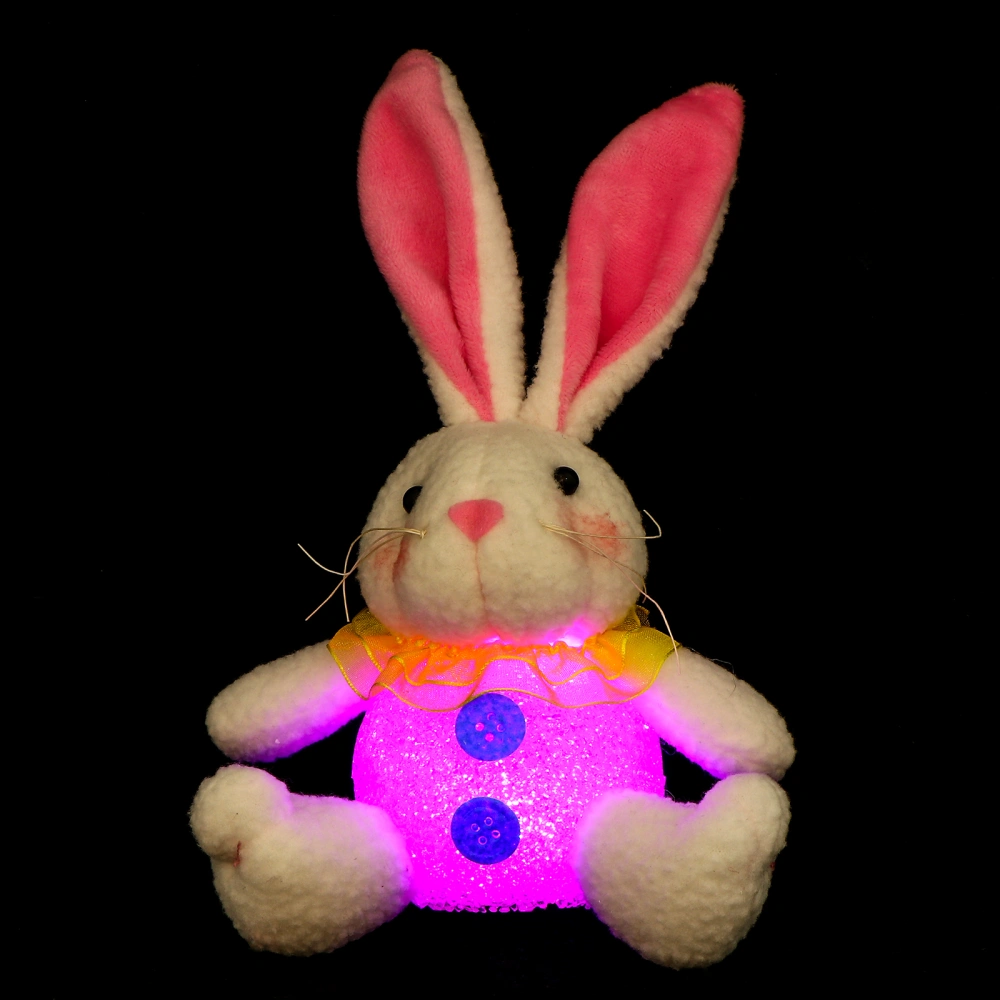 1pc Easter Night Light Bunny Doll Toys Easter Rabbit Doll Ornament Luminous Doll