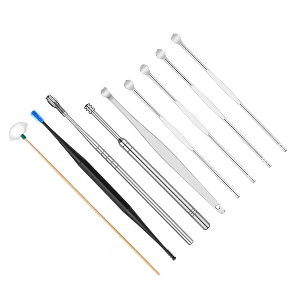 1 Set of Stainless Steel Ear Pick Tools Cleaning Tools with A Iron Box (Silver)