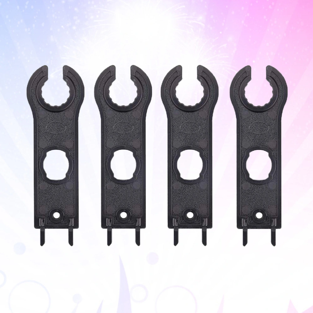 4pcs Spanner Solar Panel Connector Disconnect Tool Spanners Wrench Plastic Pocket Solar Connector Wrench (Black)