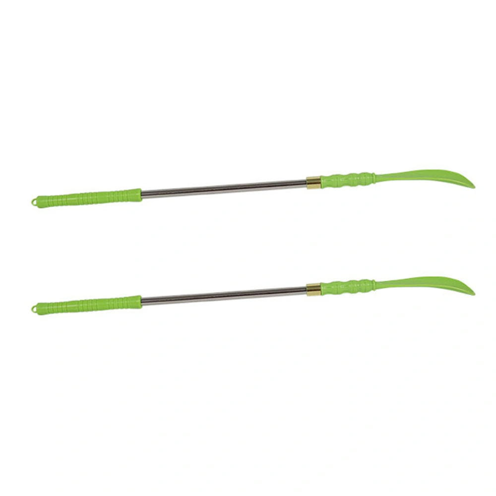 2pcs Professional Shoe Horn 47cm Long Stainless Steel Shoe Horn Spoon Shoes Lifter (Green)