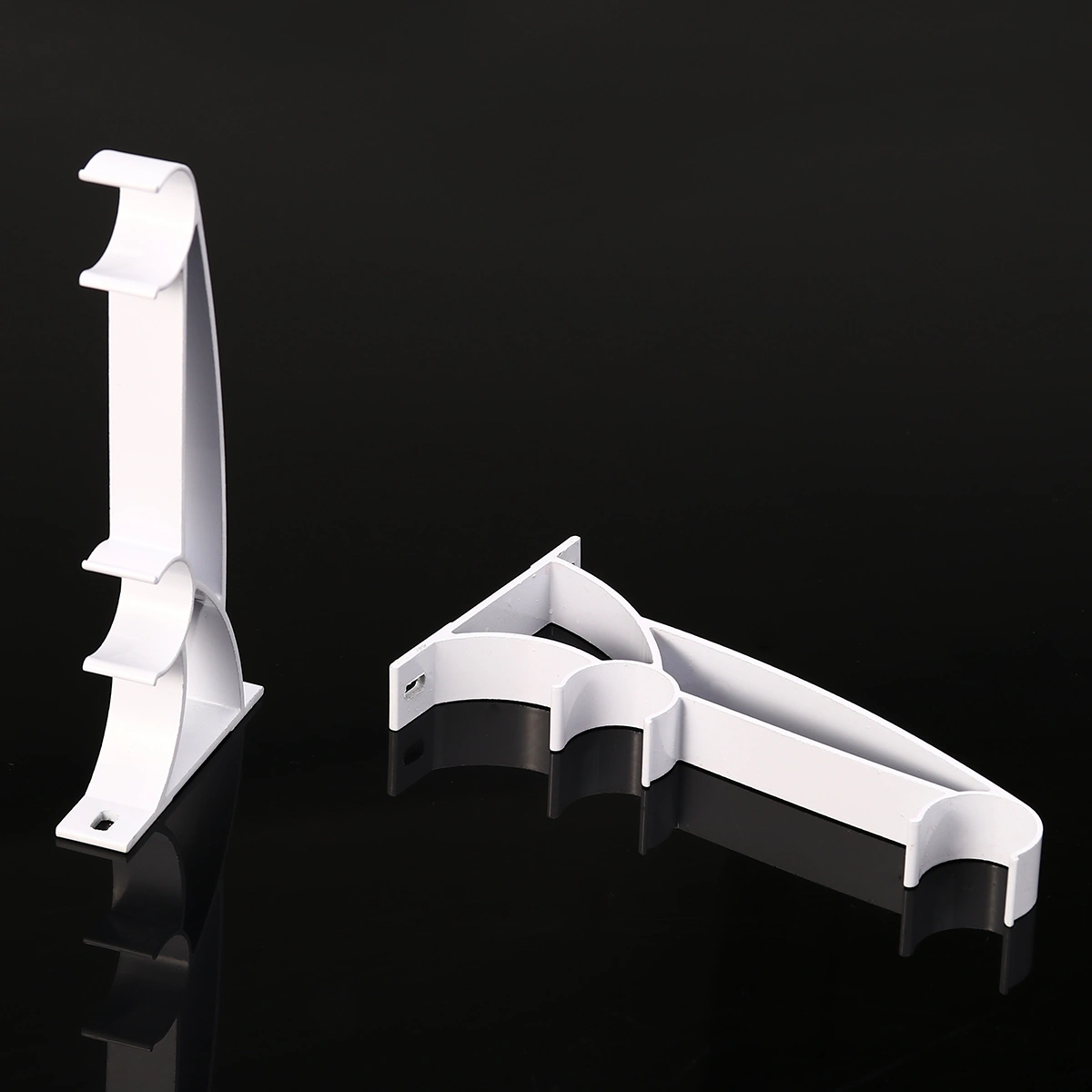 2pcs Metal Double Curtain Drapery Rod Bracket for 25mm Drape Rods (White)