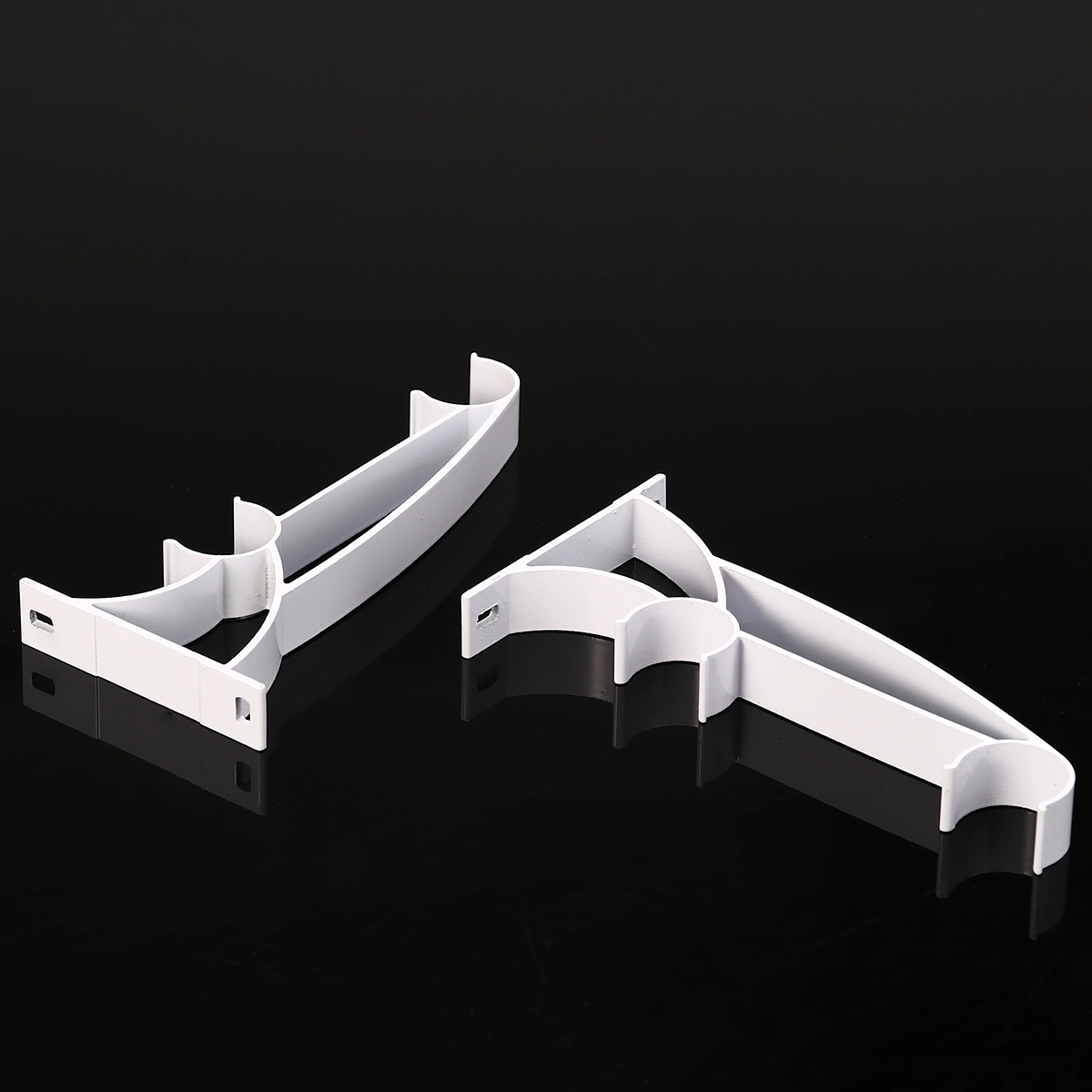 2pcs Metal Double Curtain Drapery Rod Bracket for 25mm Drape Rods (White)