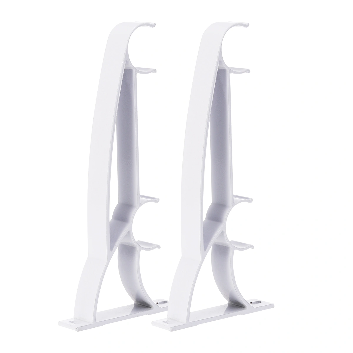 2pcs Metal Double Curtain Drapery Rod Bracket for 25mm Drape Rods (White)