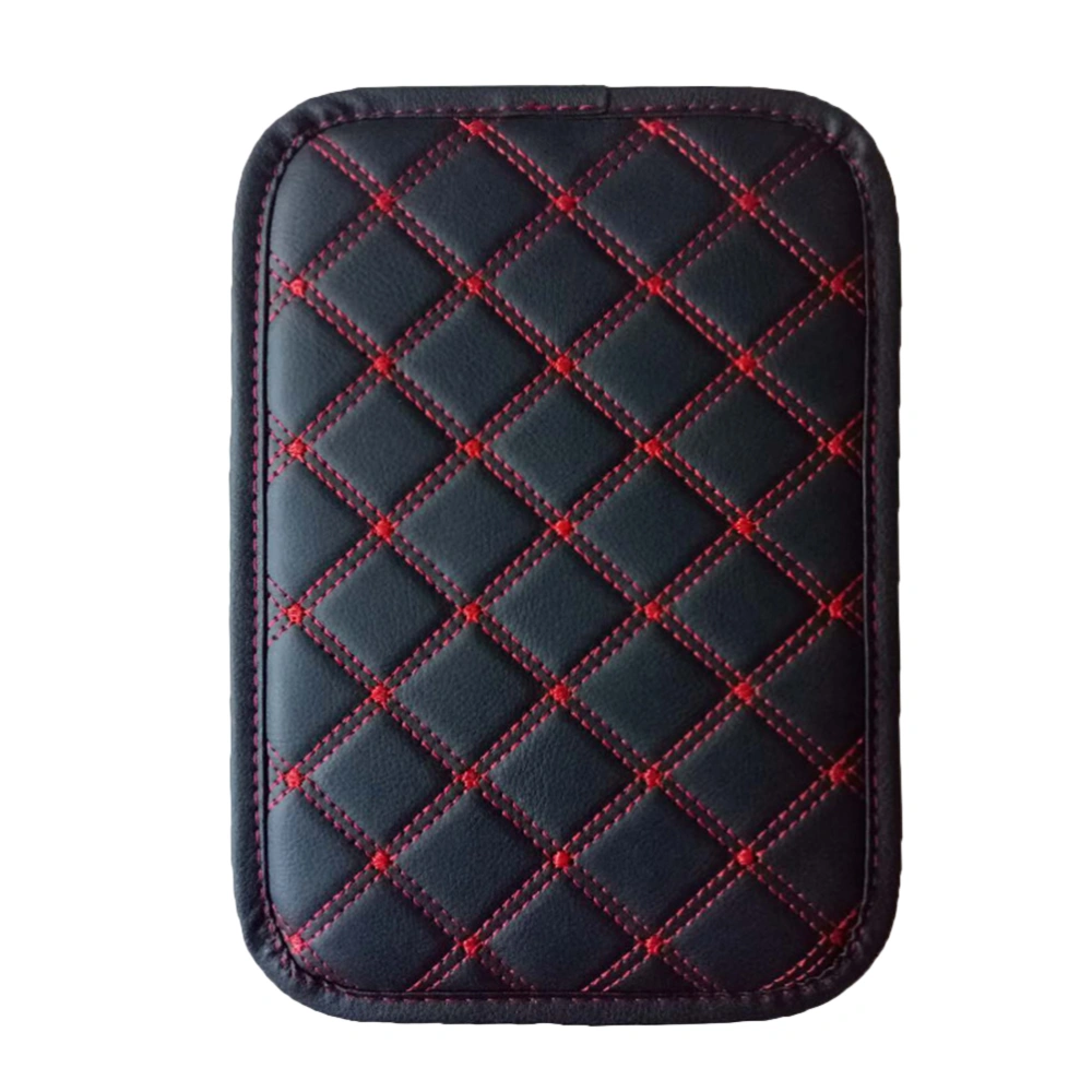 Universal Car Armrest Box Pad Thicken Highten Car Armrest Mat Armrest Console Box Pad Auto Arm Rest Seat Box Padding (Red String)