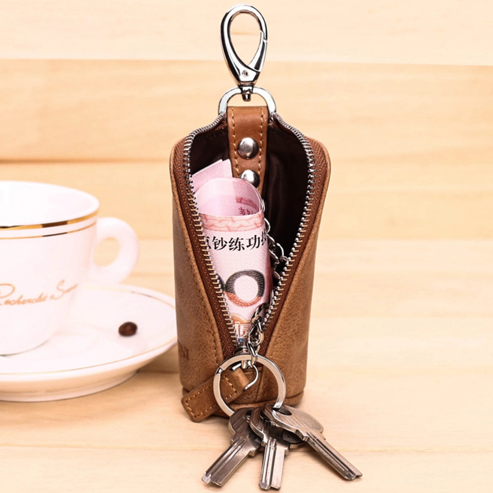 1PC Men Business Wallet Large Capacity Multi-function Zipper Bag Retro Key Coin Holder for Male