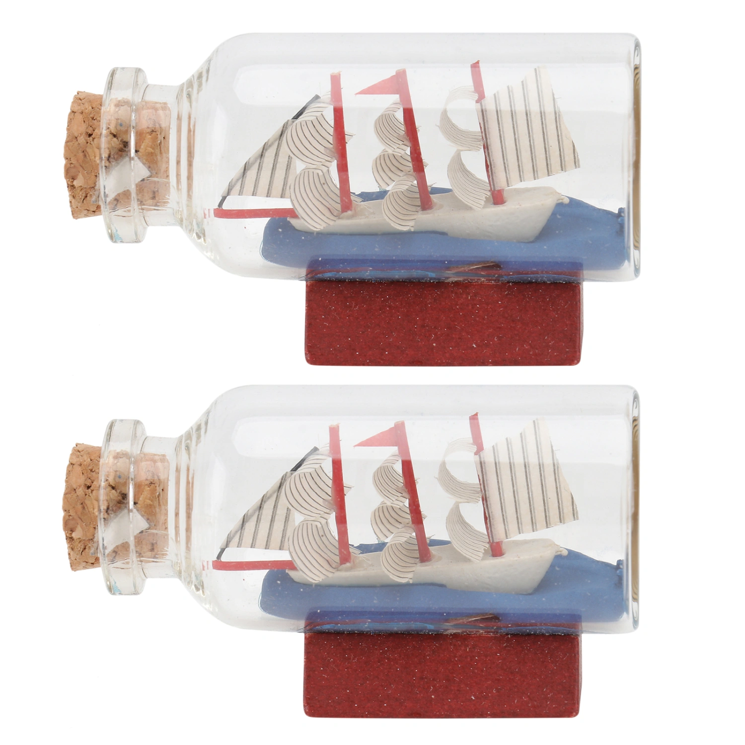 2pcs Glass Bottle Ornaments Drift Bottle Craft Decors Desktop Wish Bottle Decors