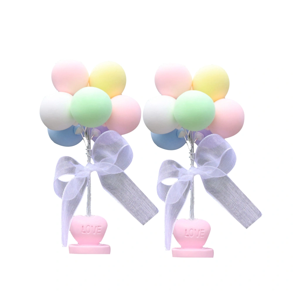 2pcs Creative Clay Balloons Car Ornament Adorable Auto Interior Decoration Party Home Desktop Layout