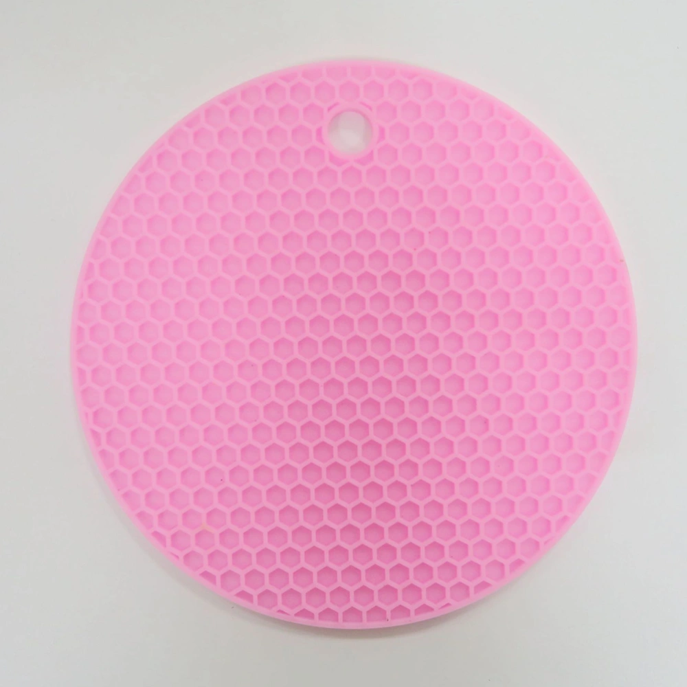 Silicone Insulation Mat Round Honeycomb Pot Holder Non-slip Heat-resistant Place Mat for Pot Pan Bowl Cup(Random Color)