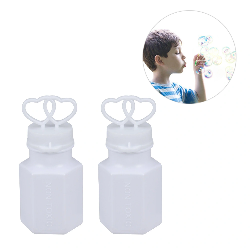 12pcs Bubble Wand Smelless Bubble Toy for Kids Child Birthday Party Favor Wedding Summer Outdoor Activity Bathroom Bath Toys - Double Heart Pattern (White)