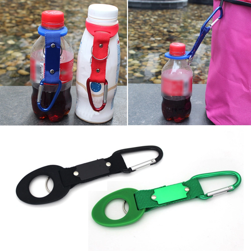 3pcs Practical Hanging Buckle Portable Water Bottle Carrier Clip Kettle Hook Buckle Holder Clip for Outdoor (Black)