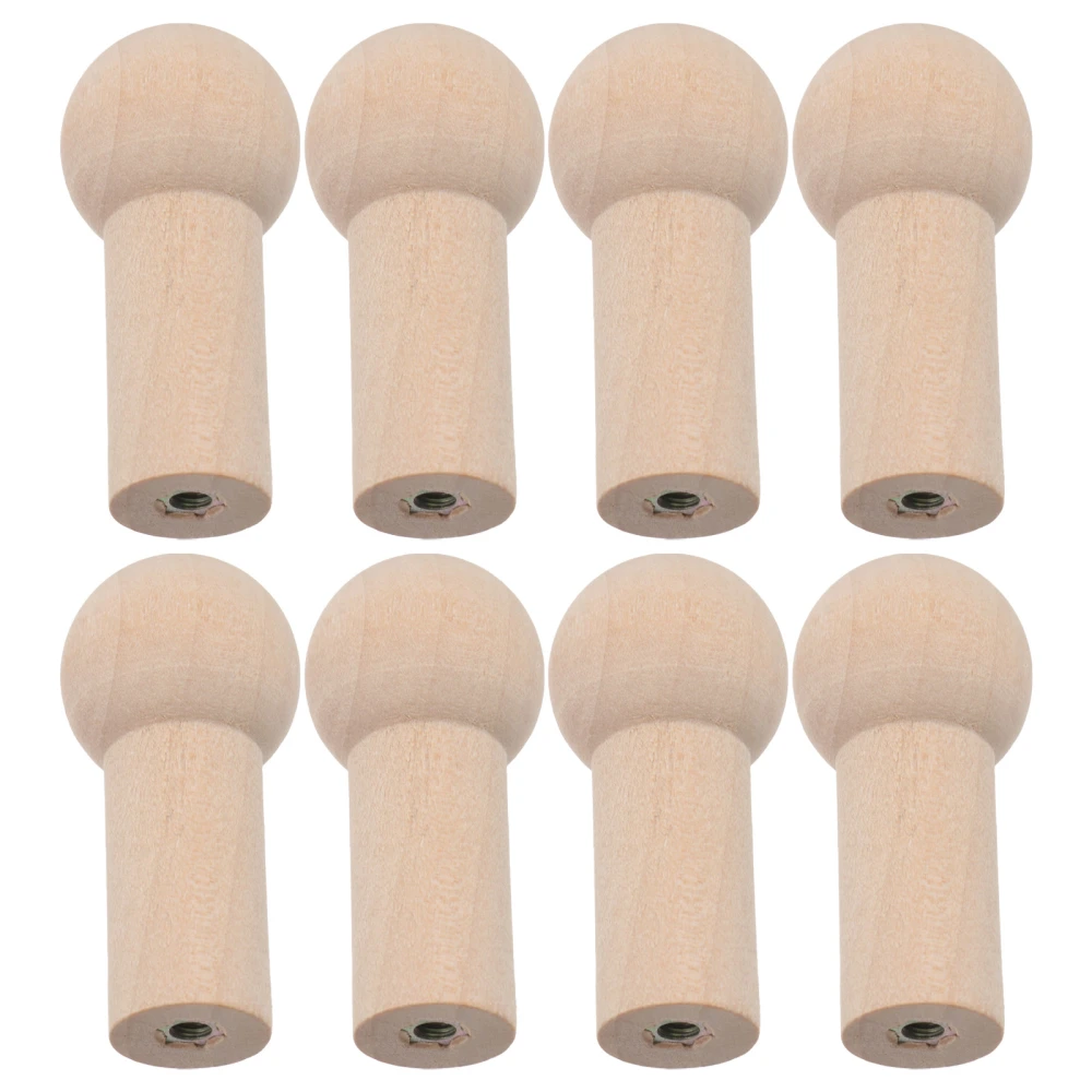 8pcs/set Unfinished Wooden Pegs Simple Doll Pegs with Screw Nut Hook Accessories 51mm*23mm*15mm