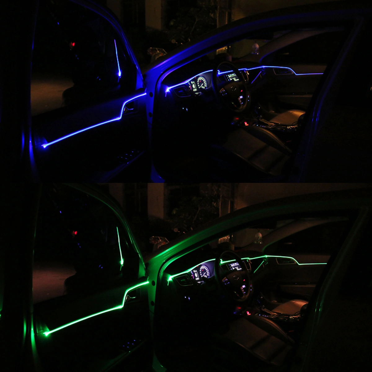 6 PCS 30cm 15-LED 3528 SMD Car Rope Lights Waterproof Flexible LED Strip Lights