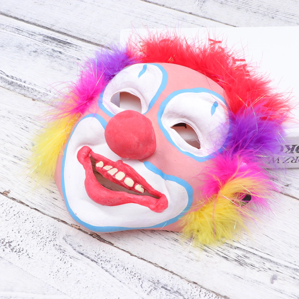 1pc Funny Clown Mask Halloween Elements Design Funny Face Mask for Kids Adults Red