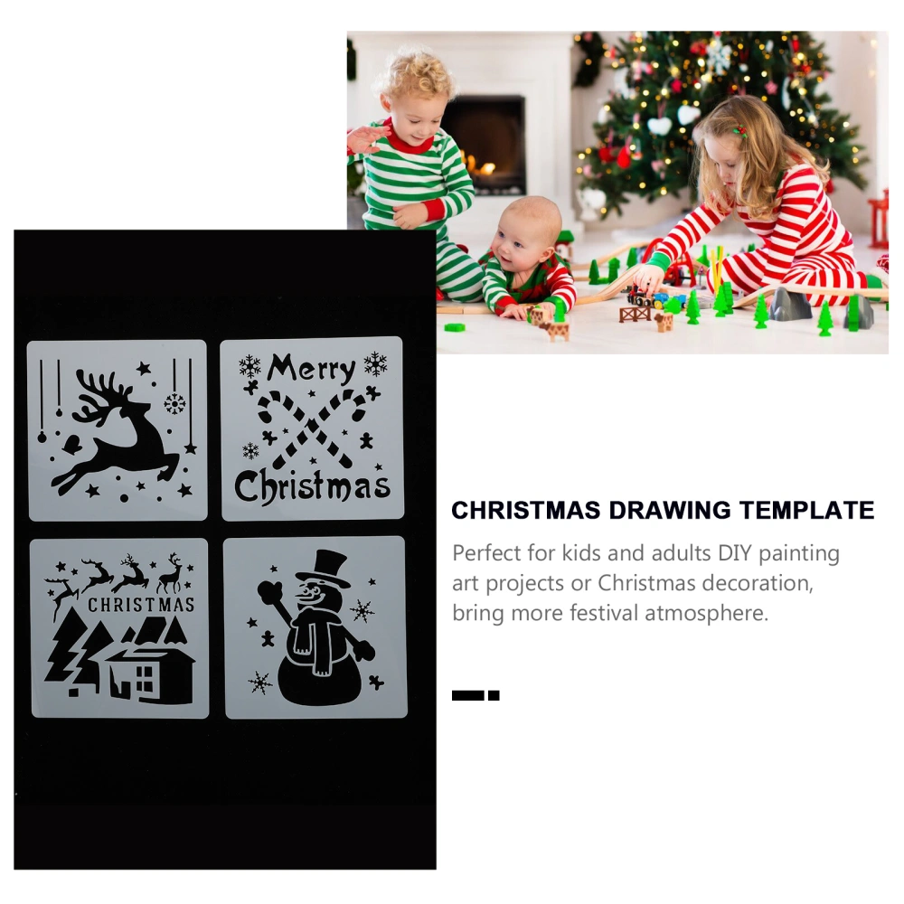 16Pcs Xmas Hollow-out Painting Stencils Template DIY Drawing Painting Stencils