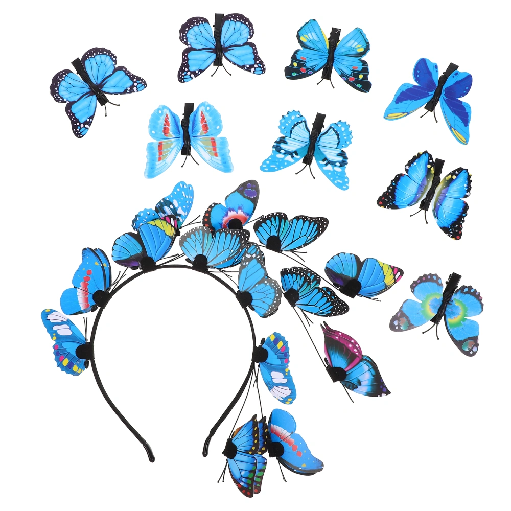 1 Set of Butterflies Headband Hair Clips Set Women Headbands Butterflies Hair Accessories