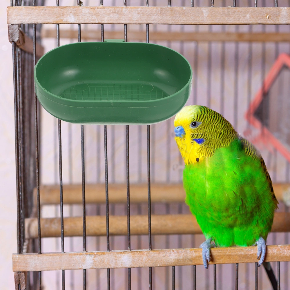 2Pcs Plastic Birds Shower Basins Parrot Washing Boxes Multifunction Pet Basins (Green)