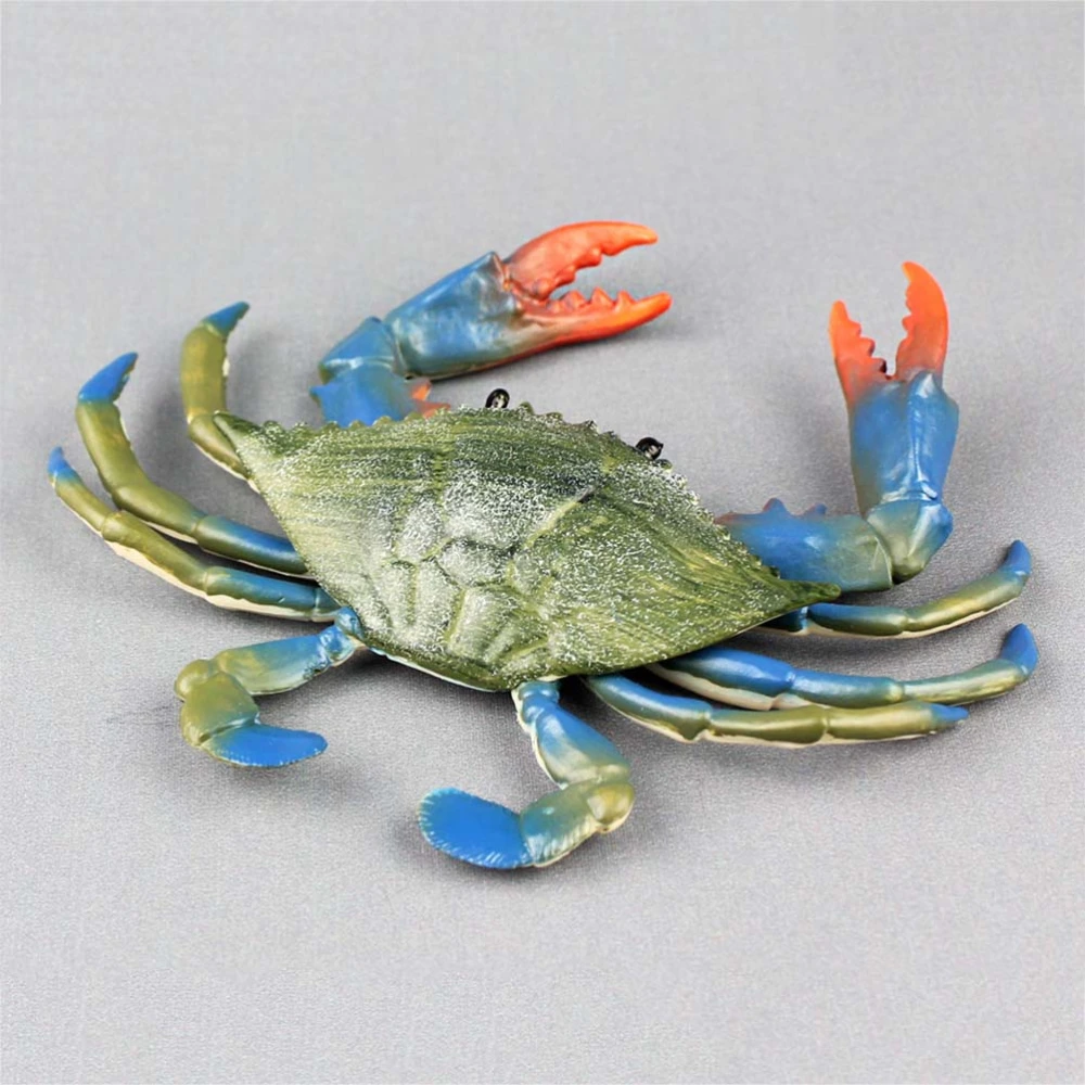 High Simulation Crab Animal Model Aquatic Creature Decoration for Children Playing (Blue)