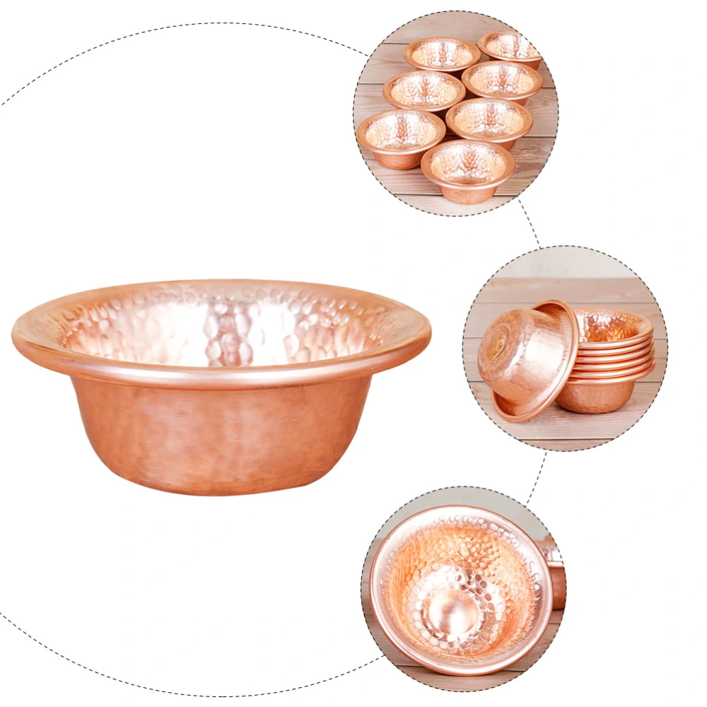 Durable Round Buddhist Offering Bowl Copper Container Portable Water Bowl