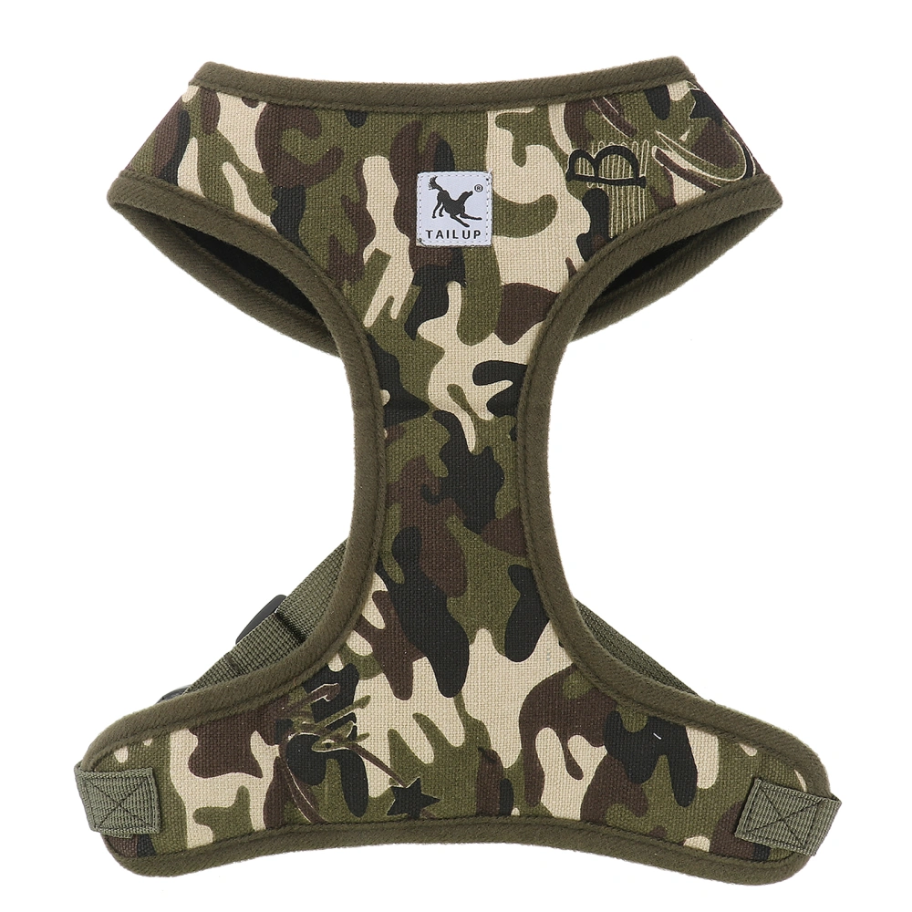 Pet Dog Adjustable Canvas Chest Harness - Size L (Camouflage Color)