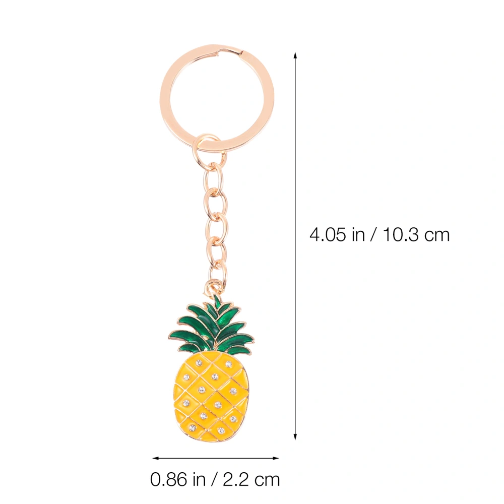 4pcs Shiny Pineapple Key Chains Bag Keys Hanging Pendant Decorative Keychain