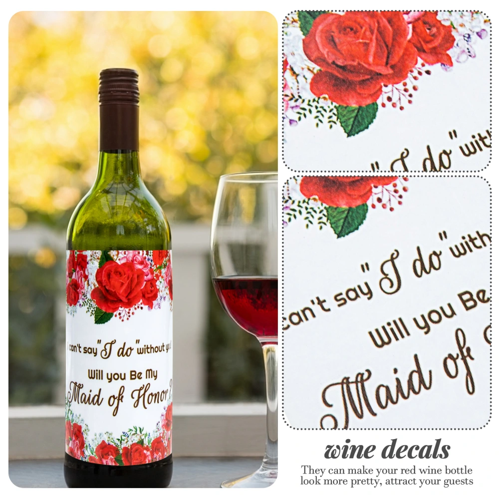 20Pcs Wine Bottle Labels Decorative Wine Labels Wedding Wine Labels Party Wine Decals