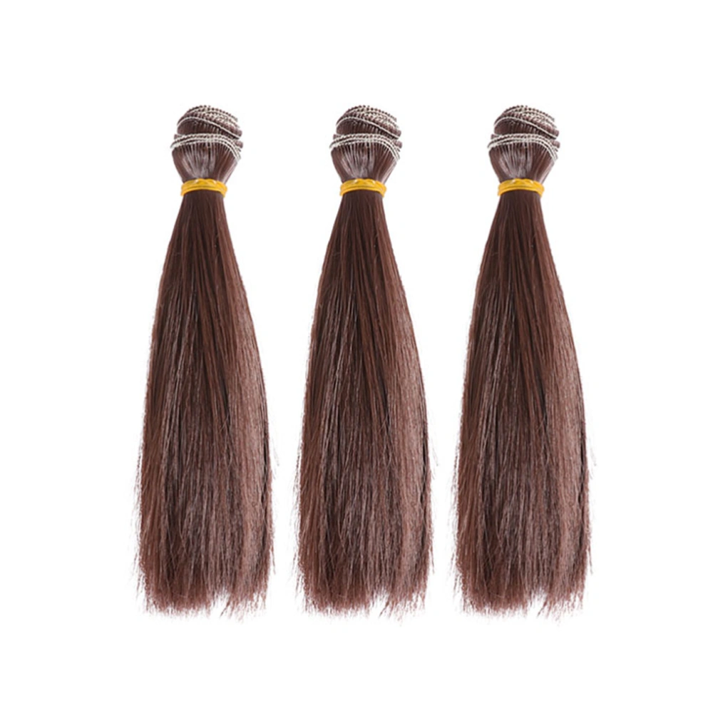 3PCS Doll Making Wig Heat Resistant Doll Hair Premium DIY Straight Hair