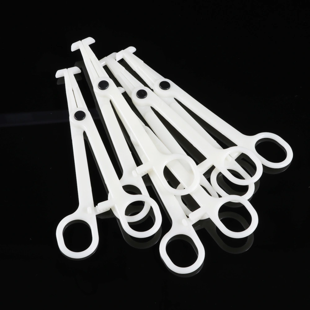 5Pcs Disposable Pipe Diagonal Pliers Body Piercing Pliers Tongue Stud Tools Size M (White)