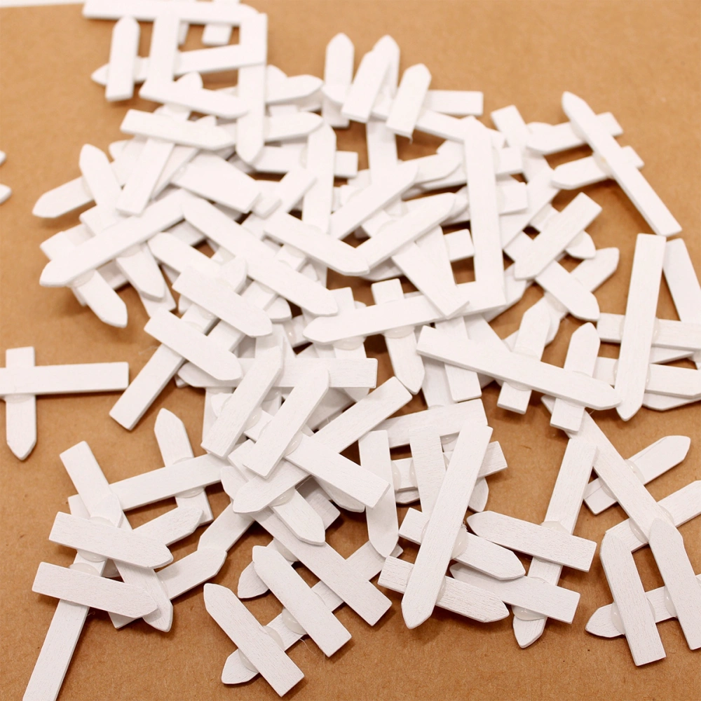 50pcs Durable Mini Wooden Garden Labels Creative Garden Signs Tags for Flowers and Plants House Decorations (White)