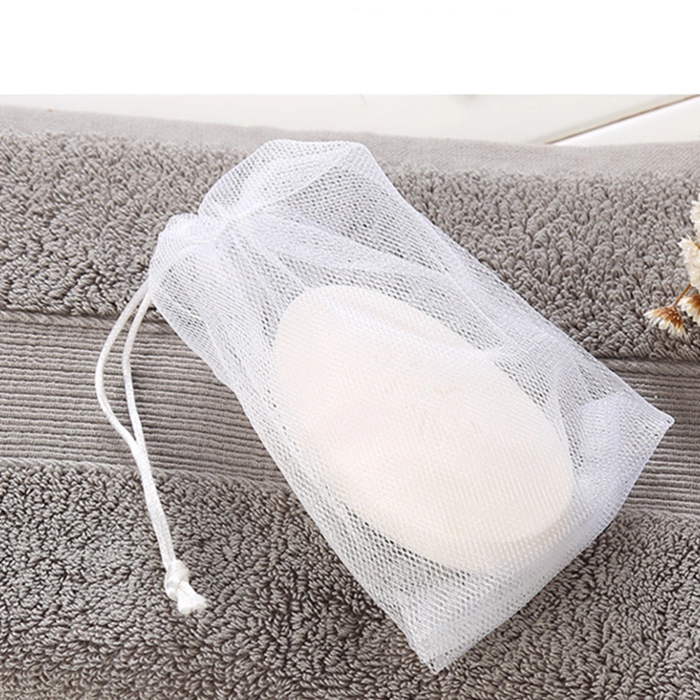 10Pcs Foaming Mesh Multi-purpose Soap Bag Facial Body Cleansing Mesh Foaming Net (White)