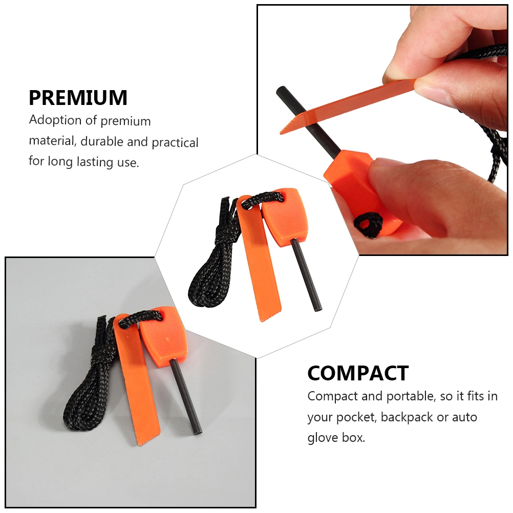 5Pcs Mini Flint Fire Starter Outdoor Camping Survival Lighter with Lanyard
