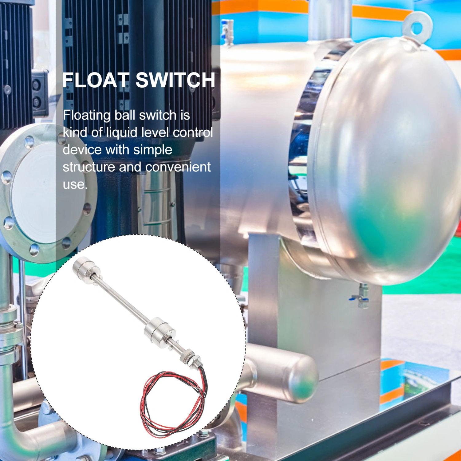1 Pc Stainless Steel Practical Water Level Sensor Float Switch for Water Tank