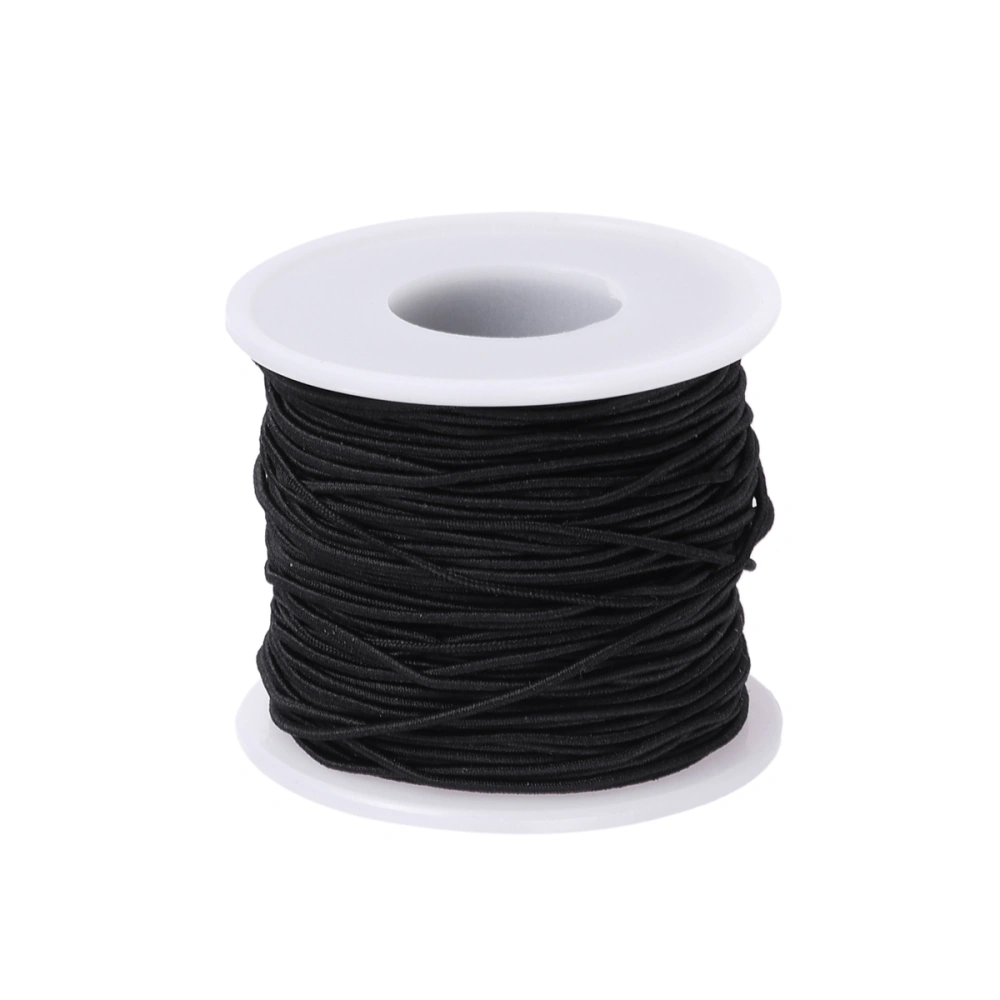 1 Roll 50M Elastic Line Wearing Elastic Band Handmade Beads DIY Manual Wiring Line Beading Cord Strong Rope for Bracelet Jewelry Clothes (Black)