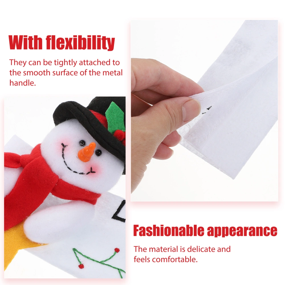 2Pcs Lovely Snowman Handle Covers Kitchen Appliance Decors Adorable Handle Glove