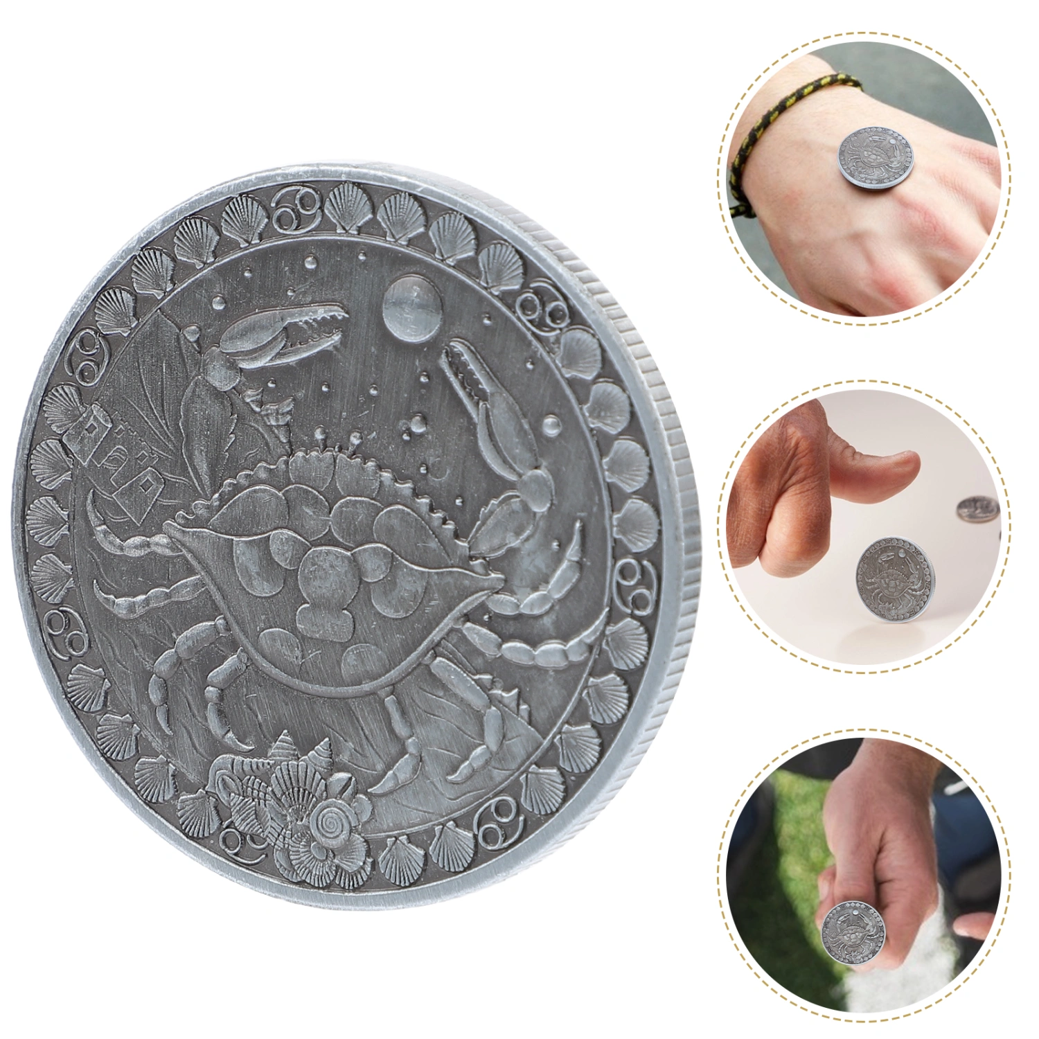 2Pcs Constellation Souvenir Coins Collection Coins Cancer Commemorative Coins