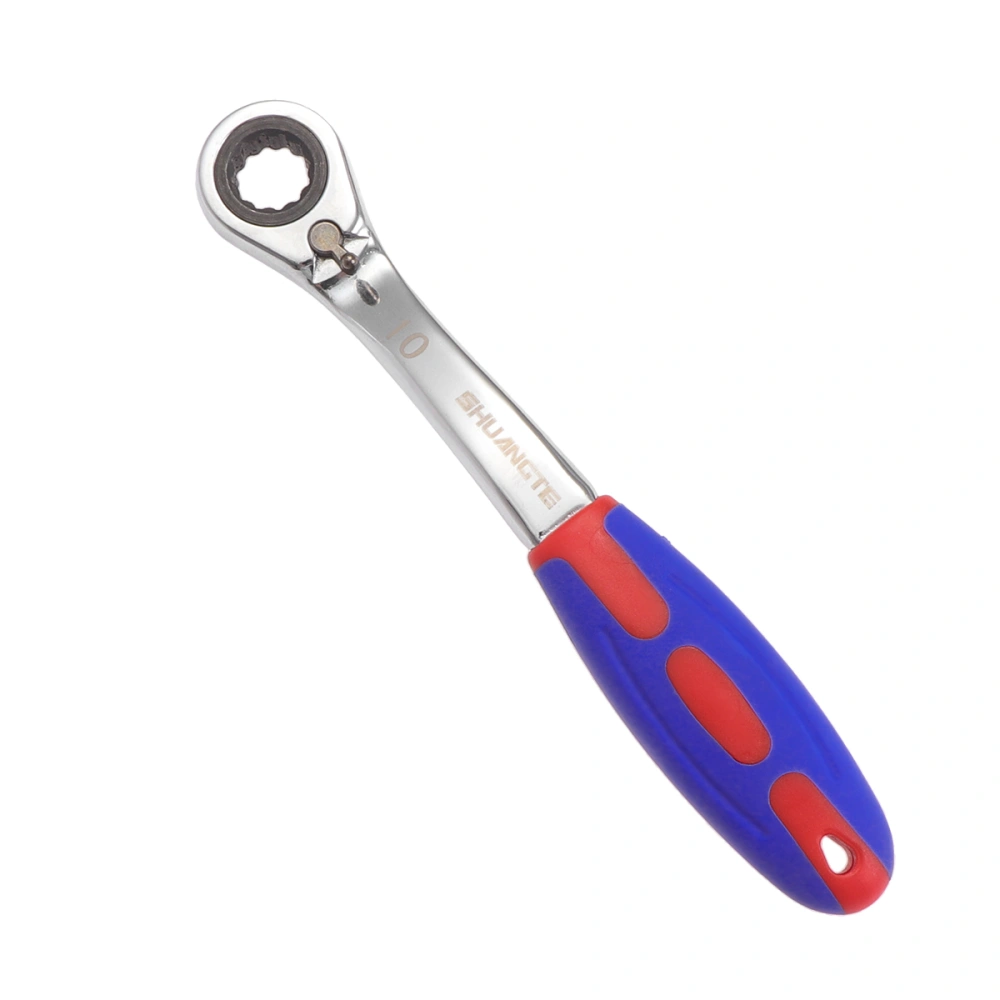 10MM Two-way Ratchet Quick-Release Easy to Use Tooth Round Head Ratchet Wrench