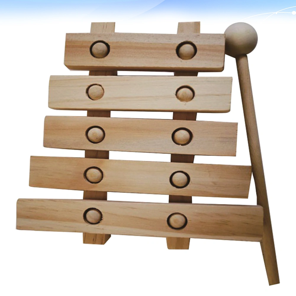 Wooden Knocking Xylophone Toy DIY Painting Graffiti Ornament Craft Toys Education Supplies for Kids Children