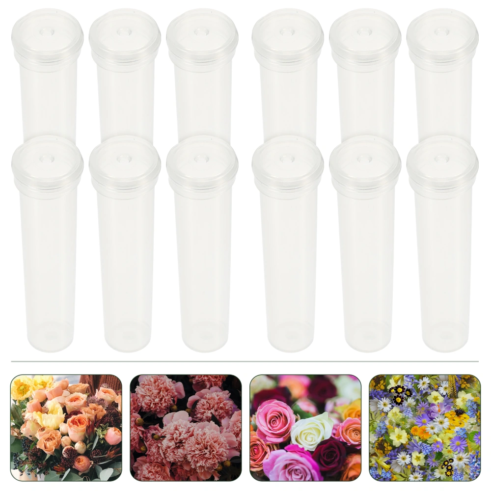 25pcs Nutrition Flower Plastic Tube Transparent Water Flower Tube Flower Water Container Florist Supplies