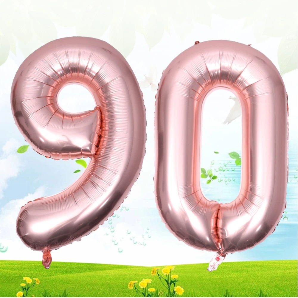 40 Inch Number 90 Balloon Party Festival Decorations Birthday Anniversary Jumbo Foil Balloons Party Supplies Photo Props