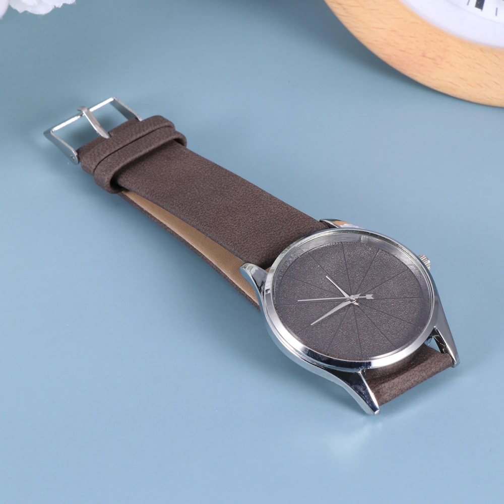 Fashion Style Simple Quartz Watch Elegant Wristwatch Thin Leather Band Wristwatch for Women Ladies(Dark Brown)