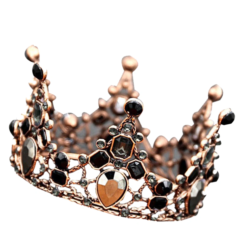 1PC Retro Crown Cake Decoration Alloy Rhinestone Inlay Large Crown for Party Birthday Wedding