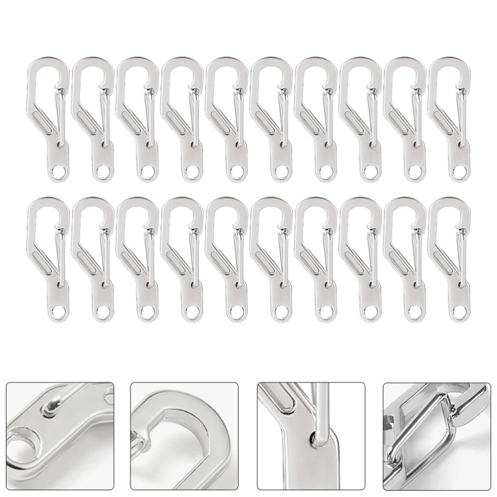 20Pcs Carabiner Clips Zinc Alloy Carabiner Buckles Metal Key Holder for Outdoors